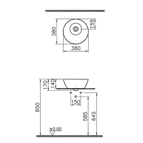 VITRA GEO LAVABO 38 cm  4421B003-0016 2