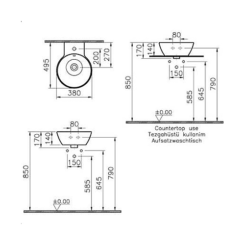 VITRA GEO LAVABO 38 X 49,5  4422B003-0001 3