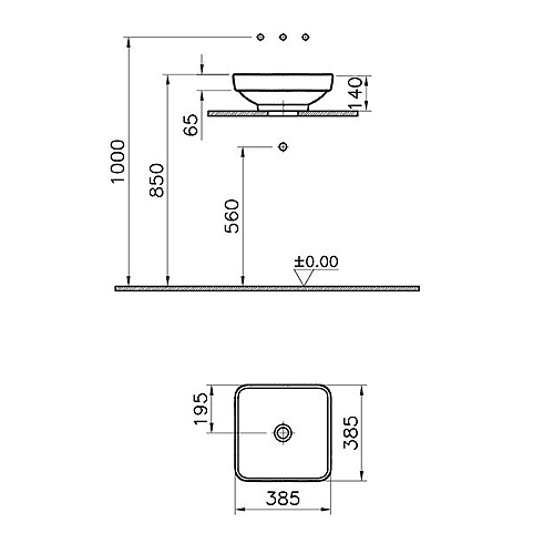 VITRA WATER JEWELS LAVABO 40cm KOCKASTI  4441B003-0018 4