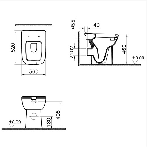 VITRA S20 INVALIDSKA WC ŠOLJA BALTIK  5296L003-0075 2