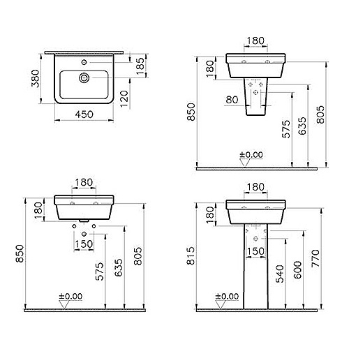 VITRA S50 LAVABO 45cm  5308L003-0001 2