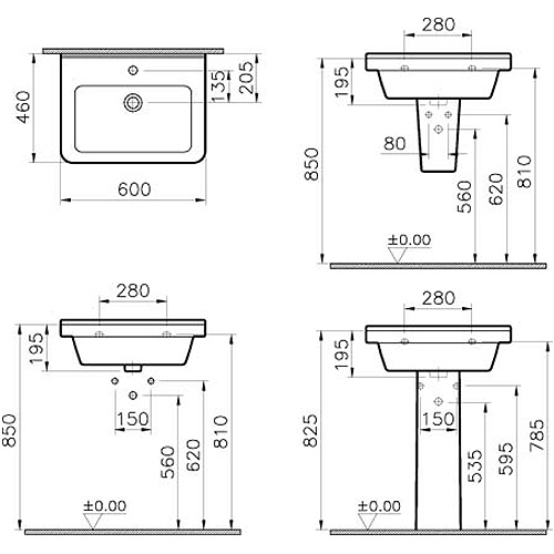 VITRA S50 LAVABO 60cm  5310L003-0001 2