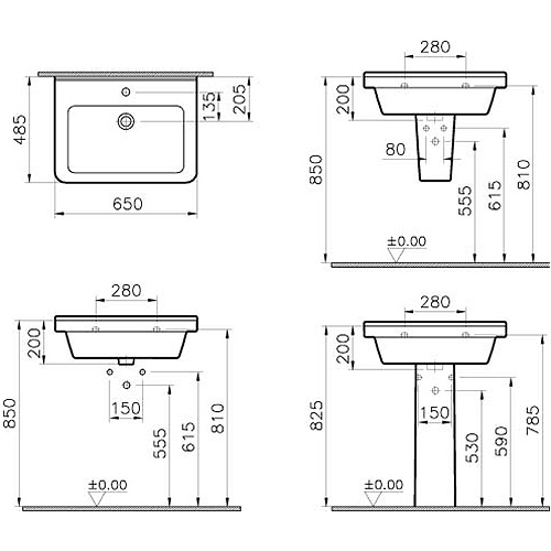 VITRA S50 LAVABO 65cm  5311L003-0001 2