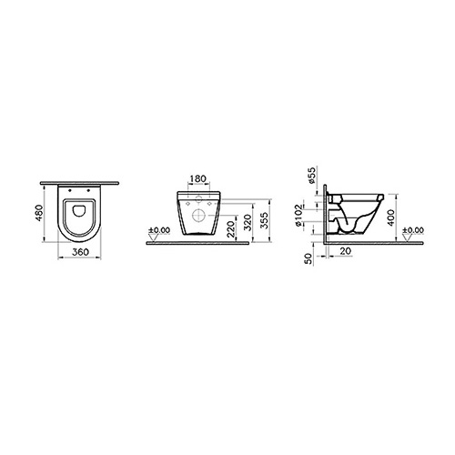 VITRA S50 WC ŠOLJA KONZOLNA KRAĆA  5320L003-0075 2