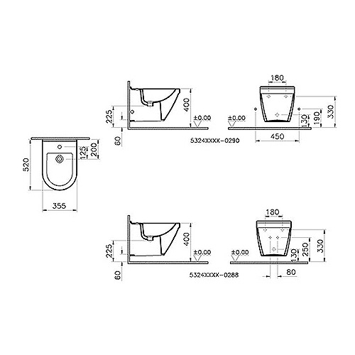 VITRA S50 BIDE KONZOLNI  5324L003-0288 2