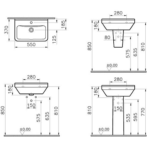 VITRA S50 LAVABO 55cm  5341L003-0001 2