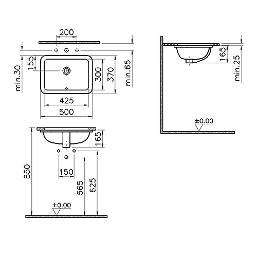 VITRA S20 LAVABO PODGRADNI 43 cm  5474B003-0618 2