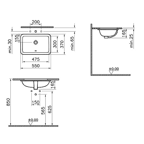 VITRA S20 LAVABO PODGRADNI 48 cm  5475B003-0618 2