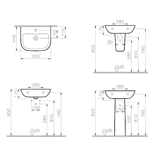 VITRA S20 LAVABO 55 cm  5502L003-0001 2