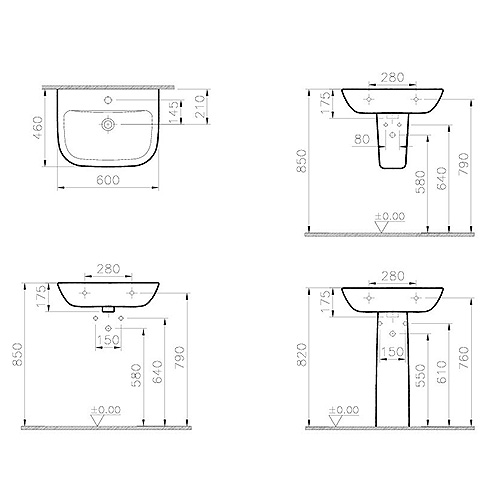 VITRA S20 LAVABO 60 cm  5503L003-0001 2