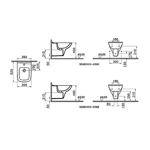 VITRA S20 BIDE KONZOLNI  5508L003-1047 2