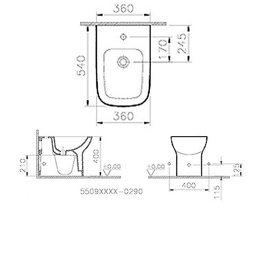 VITRA S20 BIDE DO ZIDA  5509L003-0290 2