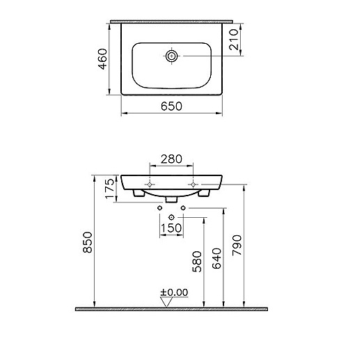 VITRA S20 LAVABO 65 cm  5522B003-0001 2