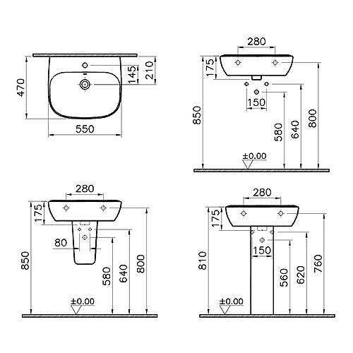 VITRA ZENTRUM LAVABO 55cm  5632L003-0001 2