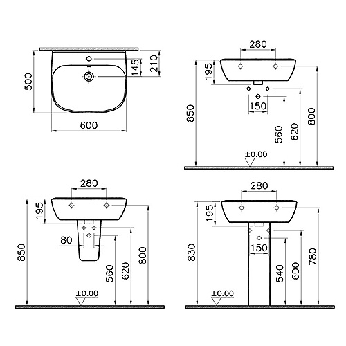 VITRA ZENTRUM LAVABO 60cm  5633L003-0001 2