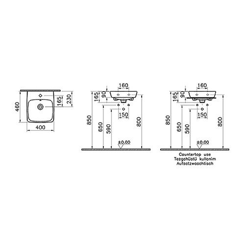 VITRA METROPOLE LAVABO 40 cm NADGRADNI  5660B003-0001 2