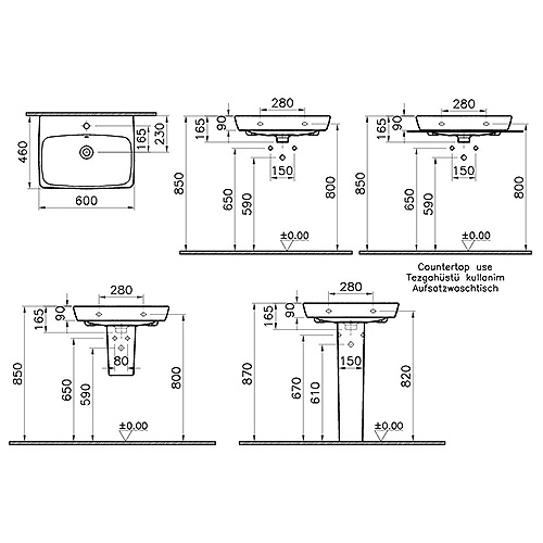 VITRA METROPOLE LAVABO 60 cm  5662B003-0001 2