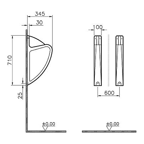 VITRA ARKITEKT PREGRADA ZA PISOAR  6902L003-0155 2