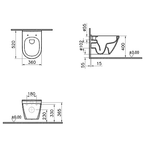 VITRA S50 WC ŠOLJA KONZOLNA RIM-EX  7740B003-0075 2