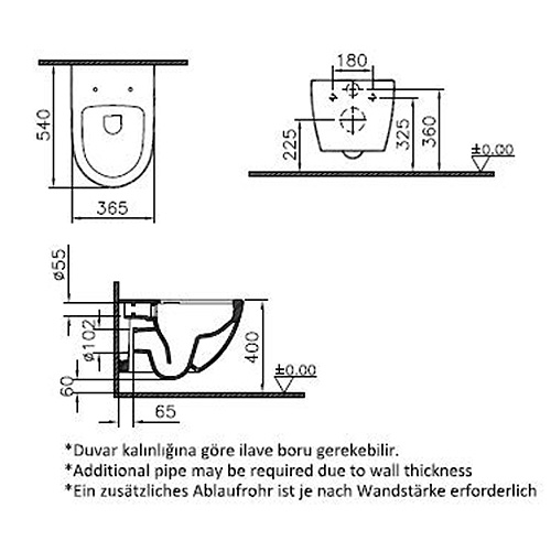 VITRA OPTIONS WC ŠOLJA KONZOLNA RIM-EX  7748B003-0075 2