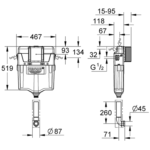 GROHE GD 2 UGRADNI VODOKOTLIĆ  38661000 2