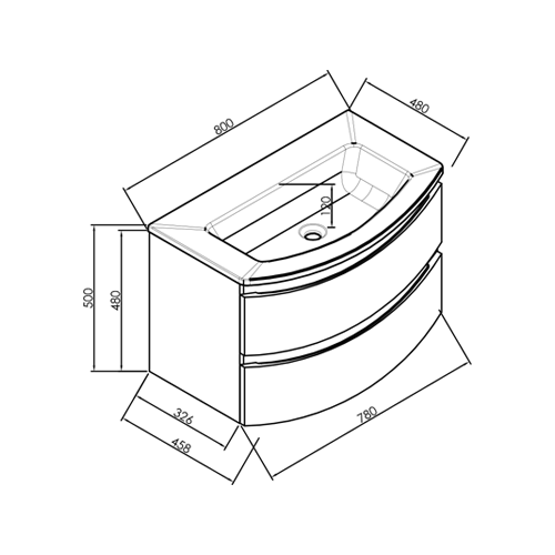 KOLPA SAN IMAN LAVABO SA ORMARIĆEM 80 BELA  536700 2