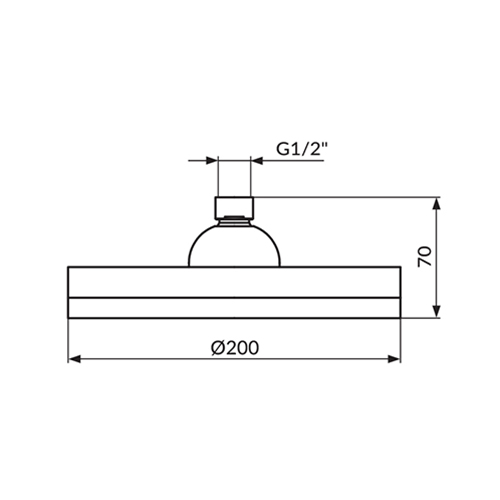 ROSAN TUŠ RUŽA ZA USPONSKI TUŠ 200MM  PTRUSP3 2