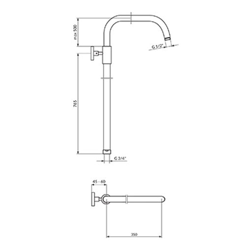 ROSAN BRONTEE USPONSKI TUŠ Ø24MM  PUT122NB 2