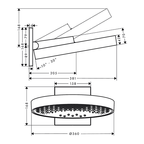 HANSGROHE RAINFINITY 360 TUŠ RUŽA 3JET SA IZLIVOM BRONZA ČETKANA  26234140 2