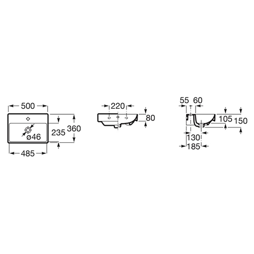 ROCA ONA LAVABO 500x360  A32768E000 2