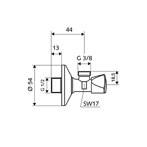 SCHELL EK-VENTIL 1/2x3/8 SA VIRBLOM SANLAND  970350000 2