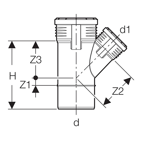 Geberit Silent-PP kosa račva ø125/125 2