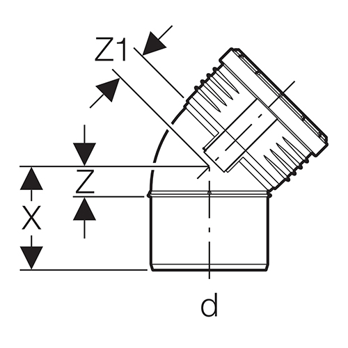 Geberit Silent-PP luk ø160/45 ° 2