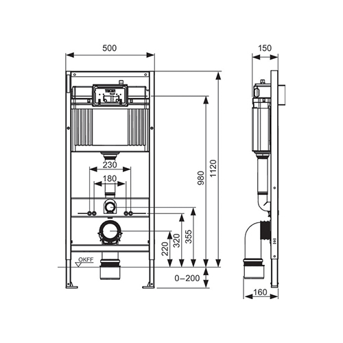 TECE PROFIL SET UGRADNI VODOKOTLIĆ + TIPKA BASE HROM VISOK SJAJ  9400406 5