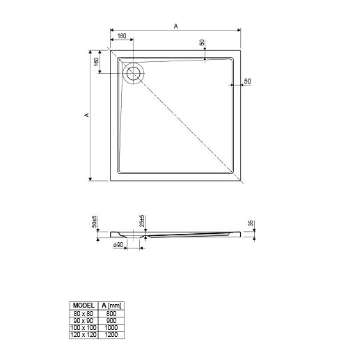 AQUAESTIL TUŠ KADA TESO 90 x 90 cm  6032060 3