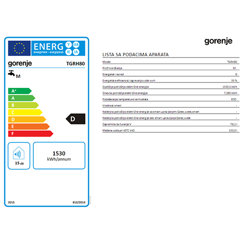 GORENJE BOJLER TGRH  80L HORIZONTALNI 2