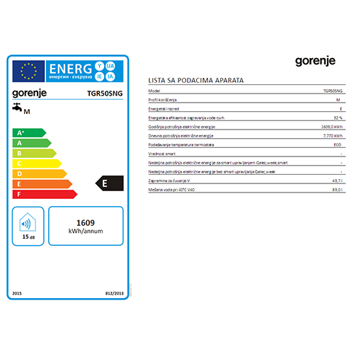 GORENJE BOJLER TGR  50L SLIM 2