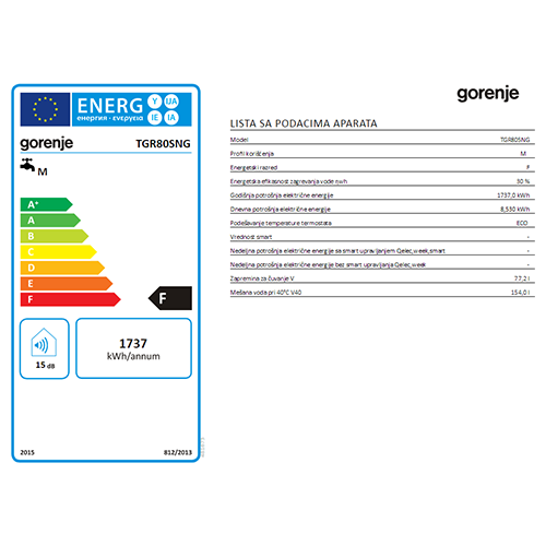 GORENJE BOJLER TGR  80L SLIM 2