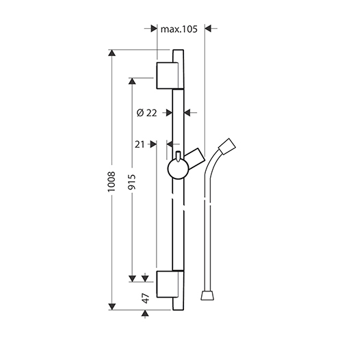 HANSGROHE UNICA S PURO 90 KLIZNA ŠIPKA SA TUŠ CREVOM 160 cm BRONZA ČETKANA  28631140 5