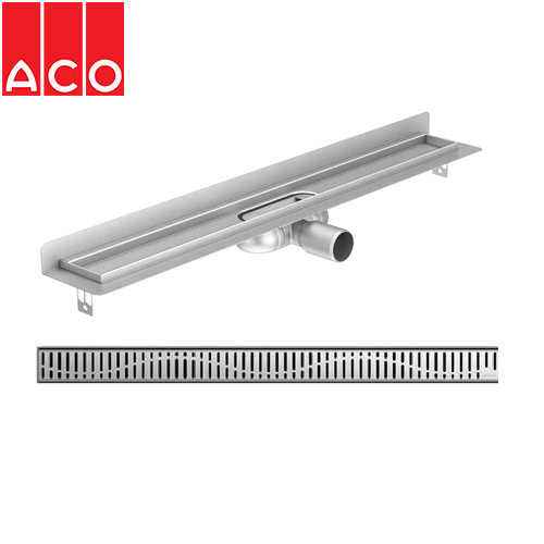 ACO SHOWER DRAIN  C KANAL SA VERTIKALNOM FLANŠNOM I WAVE REŠETKOM 685 mm X 74 mm 9010.88.43 1