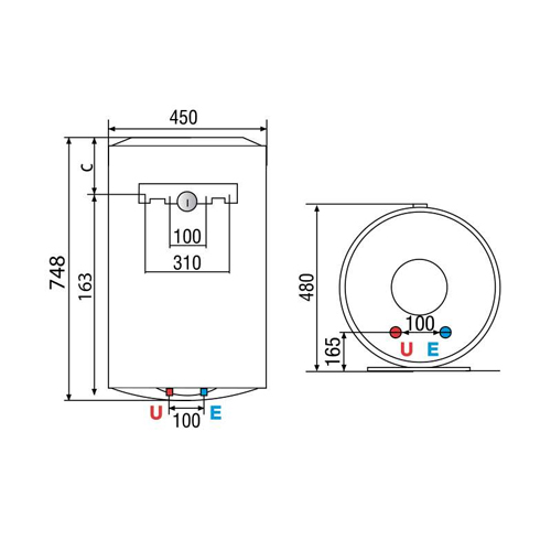 ARISTON BOJLER PRO 1 R  80 L HORIZONTALNI 2