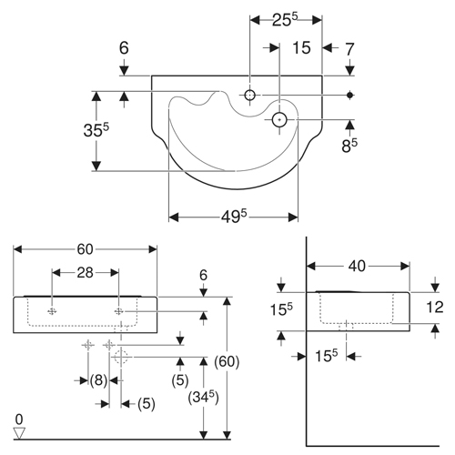 GEBERIT BAMBINI  LAVABO ZA DECU 600X400  326060000 3