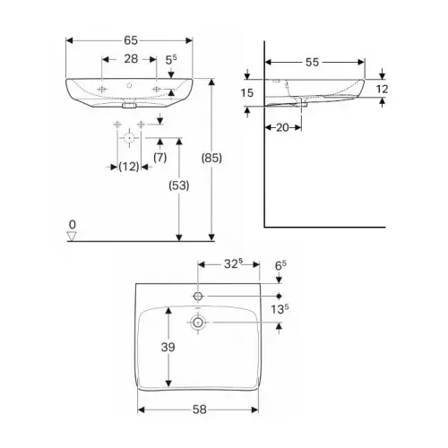 GEBERIT SELNOVA LAVABO INVALIDSKI 650x550  500.292.01.1 2