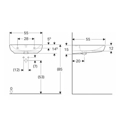 GEBERIT SELNOVA LAVABO INVALIDSKI 550x550  500.302.01.1 2