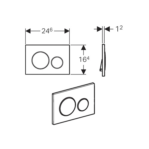 GEBERIT TIPKA SIGMA 20 BELA/BELA MAT  115.882.11.1 2