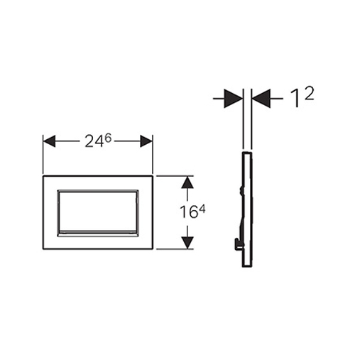 GEBERIT TIPKA SIGMA 30 1/1 CRNA MAT/HROM SJAJ EASY-TO-CLEAN  115.893.14.1 2