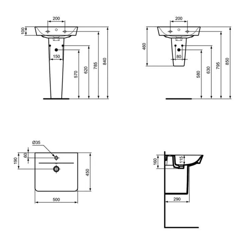 IDEAL STANDARD CONNECT AIR LAVABO 500  E074601 4