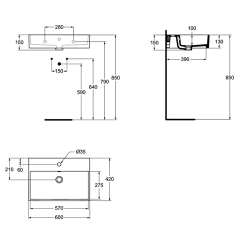 IDEAL STANDARD STRADA LAVABO 600  K077801 4