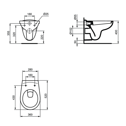 IDEAL STANDARD EUROVIT WC ŠOLJA KONZOLNA  W740601 3