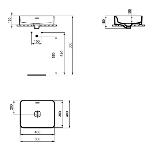 IDEAL STANDARD STRADA II LAVABO 500  T296501 5